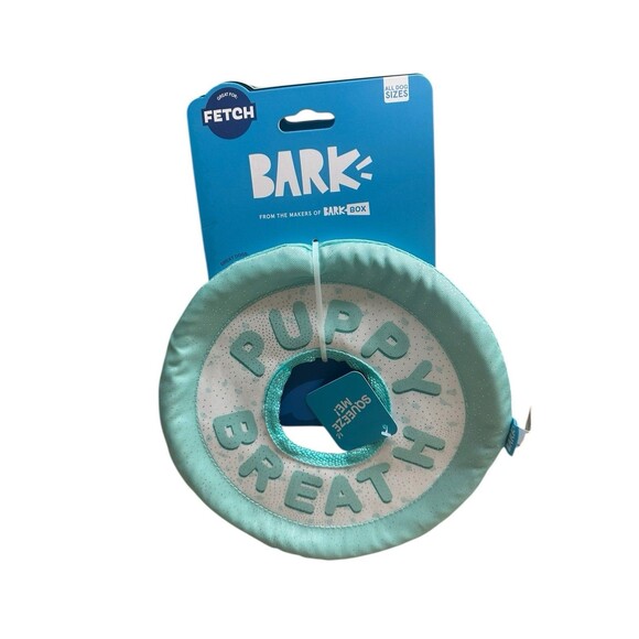 NEW Bark Barkbox Puppy Breath Crinkle Dog Toy Frisbee Mint Green For All Sizes - Picture 1 of 2